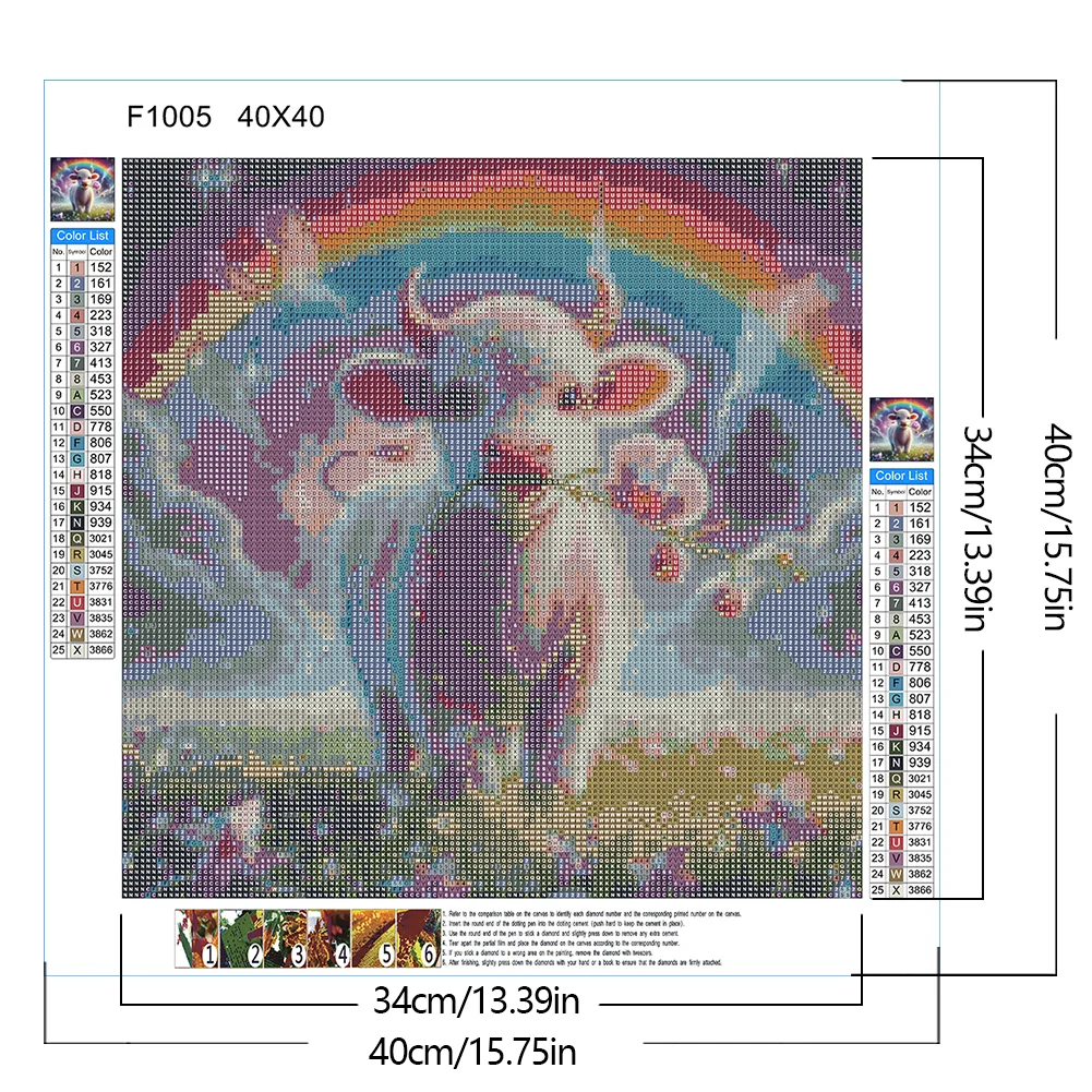 Diamond Painting - Full Square Drill - Cow(Canvas|40*40cm)