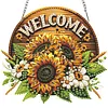 4Pcs Diamond Painting Insects and Flowers Window Pendants Suncatcher Hanging Kits for Home Porch Farmhouse
