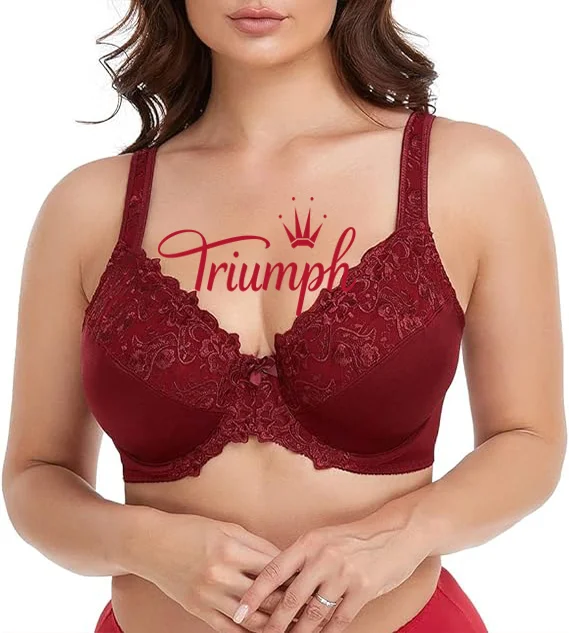 Triumph - 3 bucăți 🔥Sutien de dama cu dantela florala marime plus