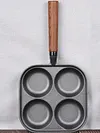4-Cup Cast Iron Egg Frying Pan with Handle Pancake Pan Egg Cooker Fried Egg Pan
