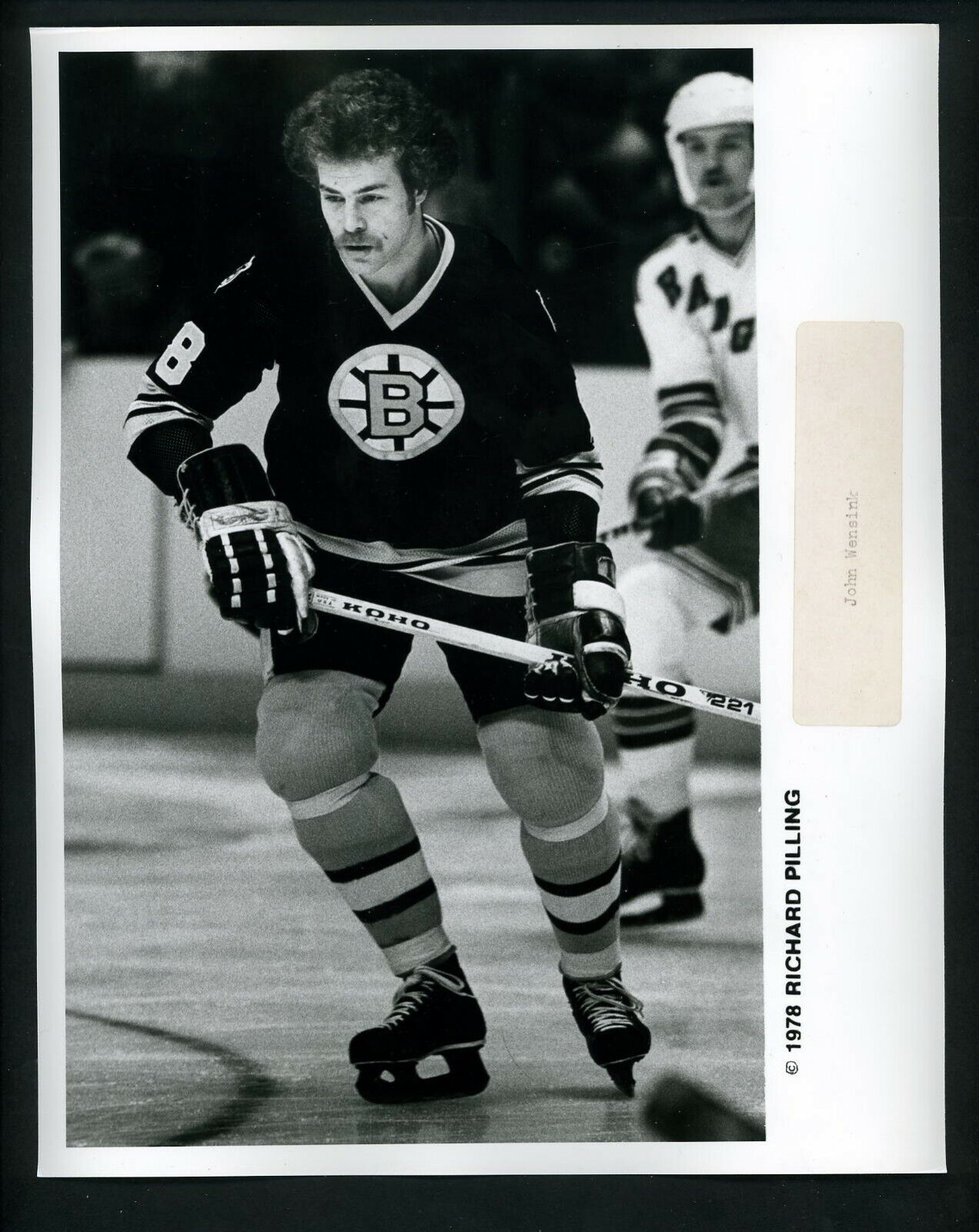 John Wensink 1978 Press Photo Poster painting Boston Bruins