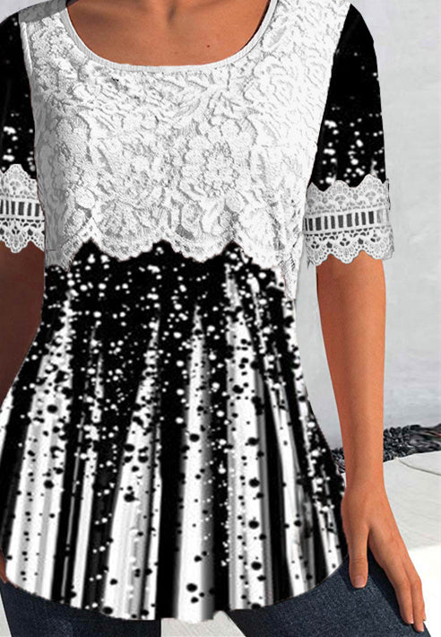 Women Half Sleeve V-neck Solid Color Dress