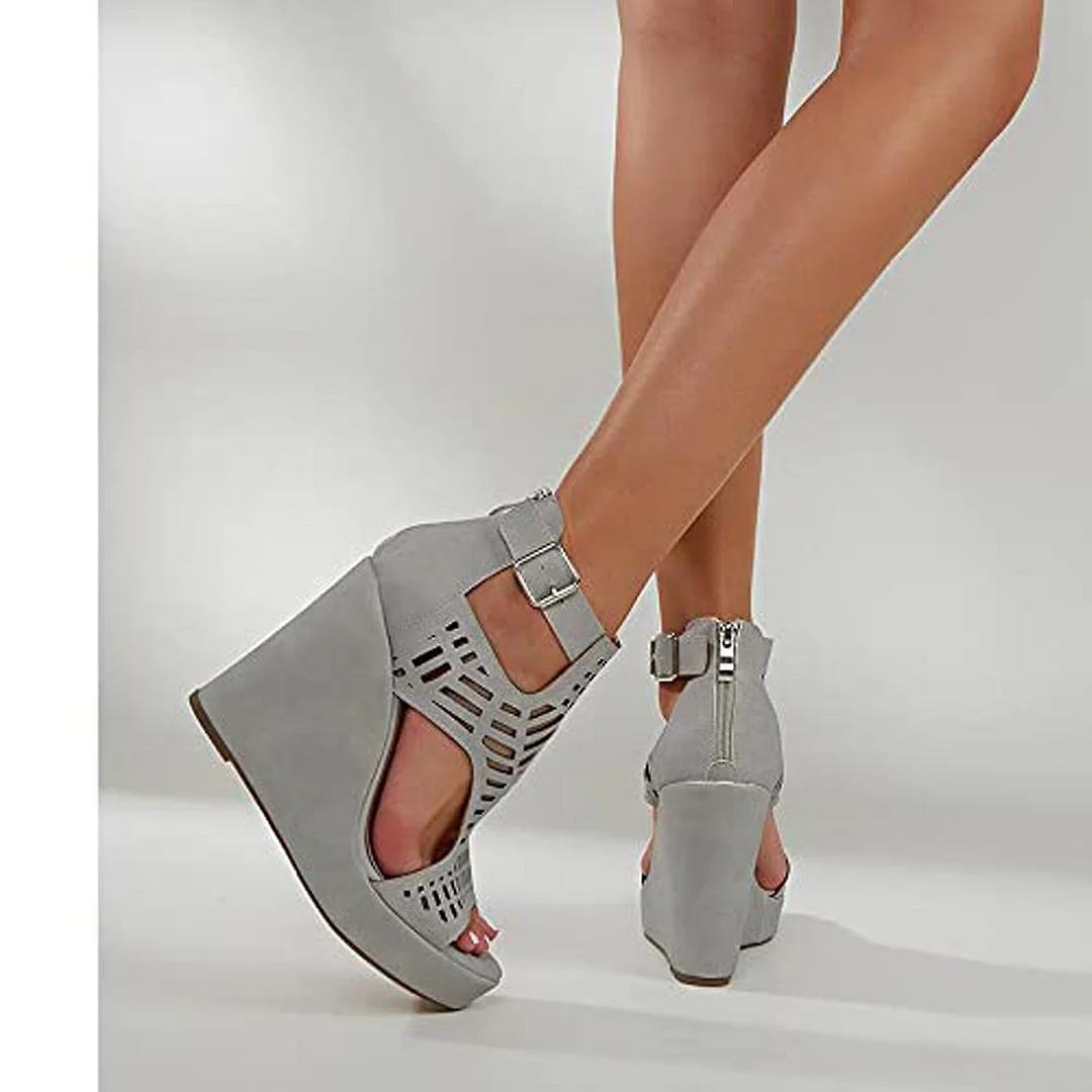 Wedge Sandals Women's Thick Bottom Fish Mouth Hollowed-out Women's Shoes