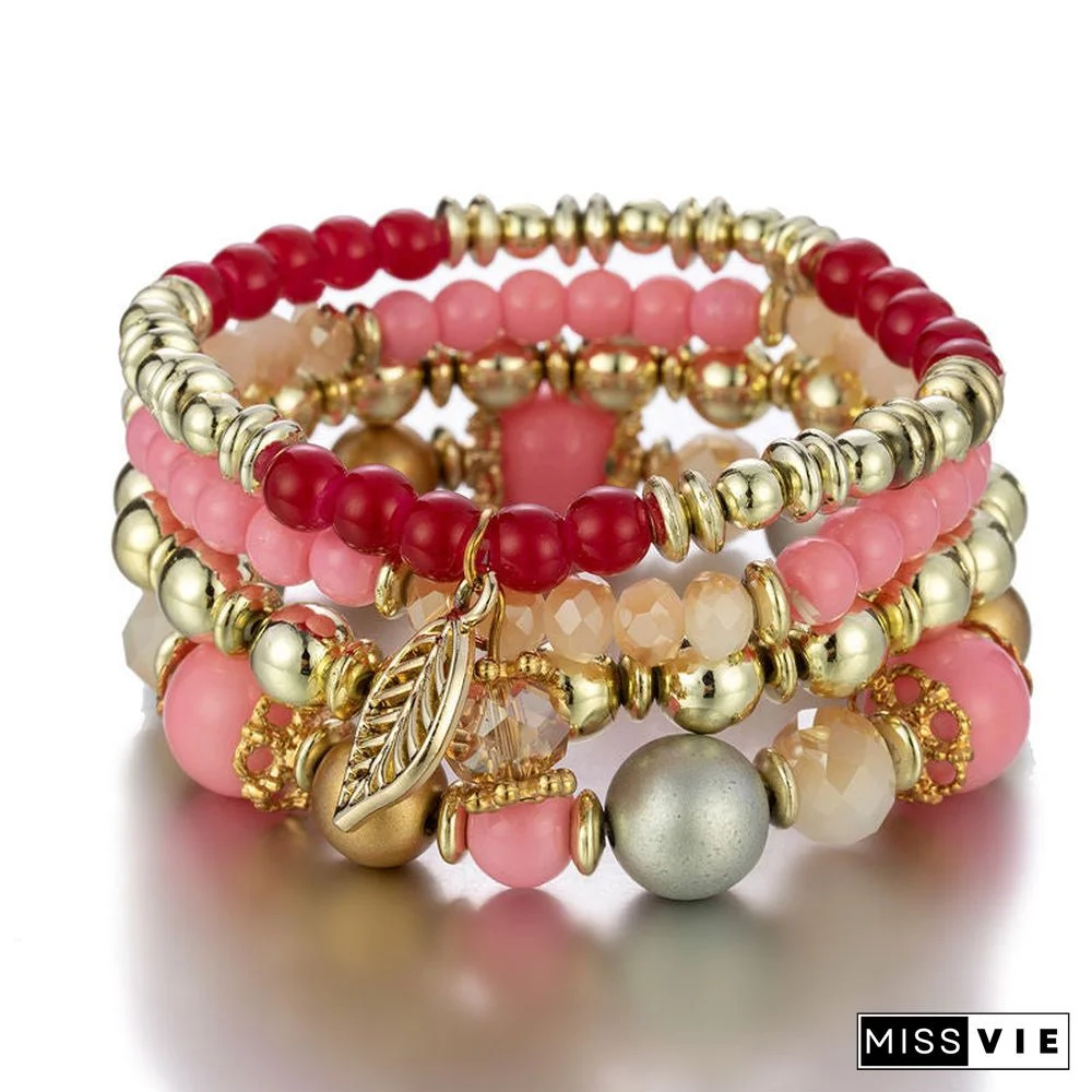 Women's Crystal Pendant Multi-layer Bracelet