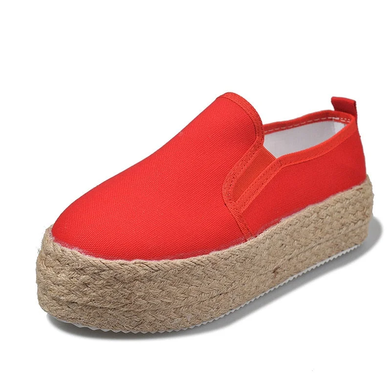 Athvotar Spring Women Flats Shoes Platform Sneakers Slip on Flats Ladies Canvas Shoes Casual Shoes Zapatos De Mujer Ladies Shoes358 319-0