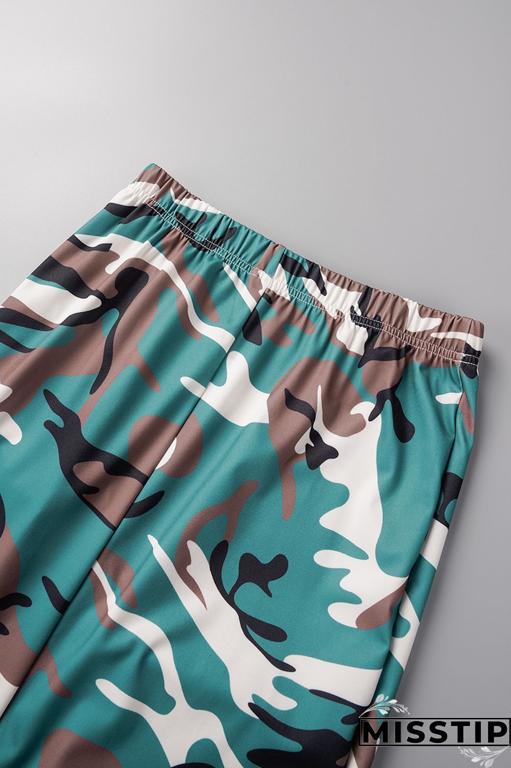 Coffee Casual Print Patchwork Slit O Neck Short Sleeve Two Pieces