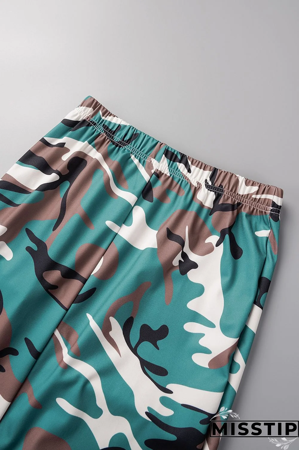 Coffee Casual Print Patchwork Slit O Neck Short Sleeve Two Pieces