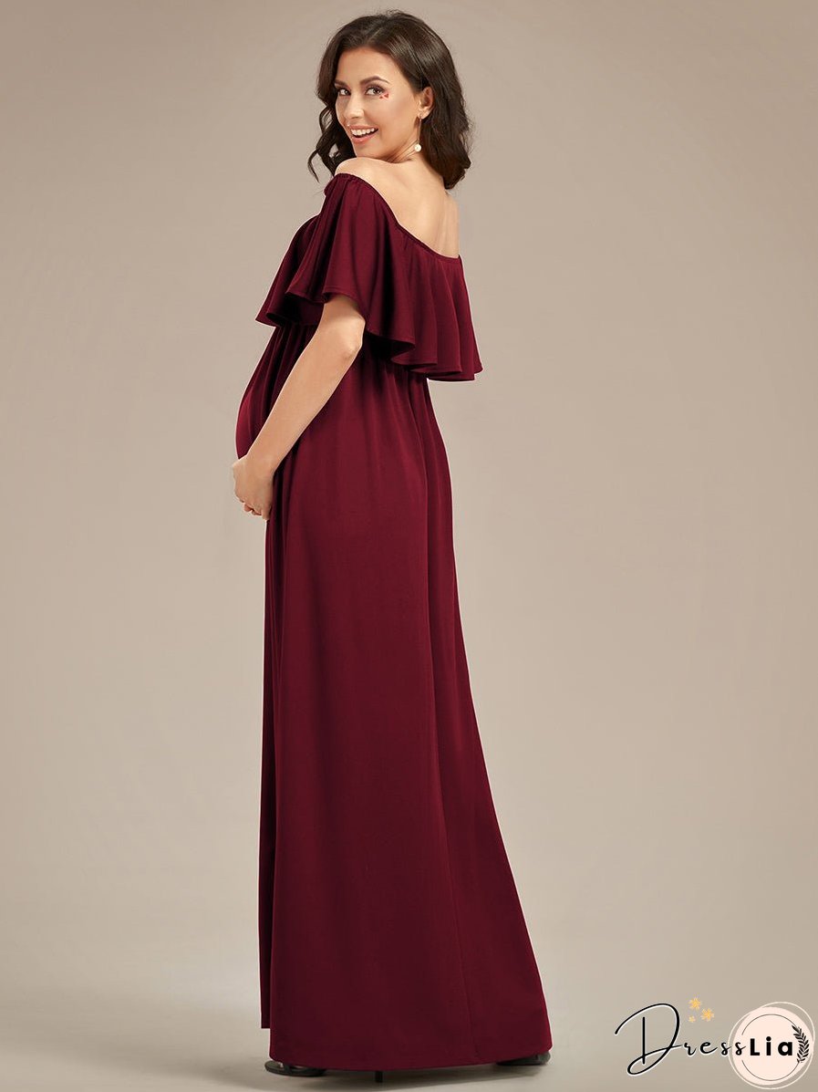 Off Shoulder Pleated A Line Wholesale Maternity Dresses