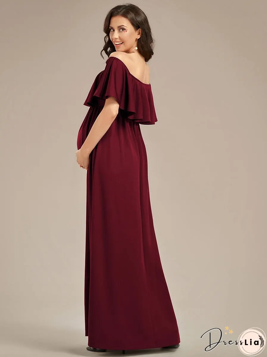 Off Shoulder Pleated A Line Wholesale Maternity Dresses