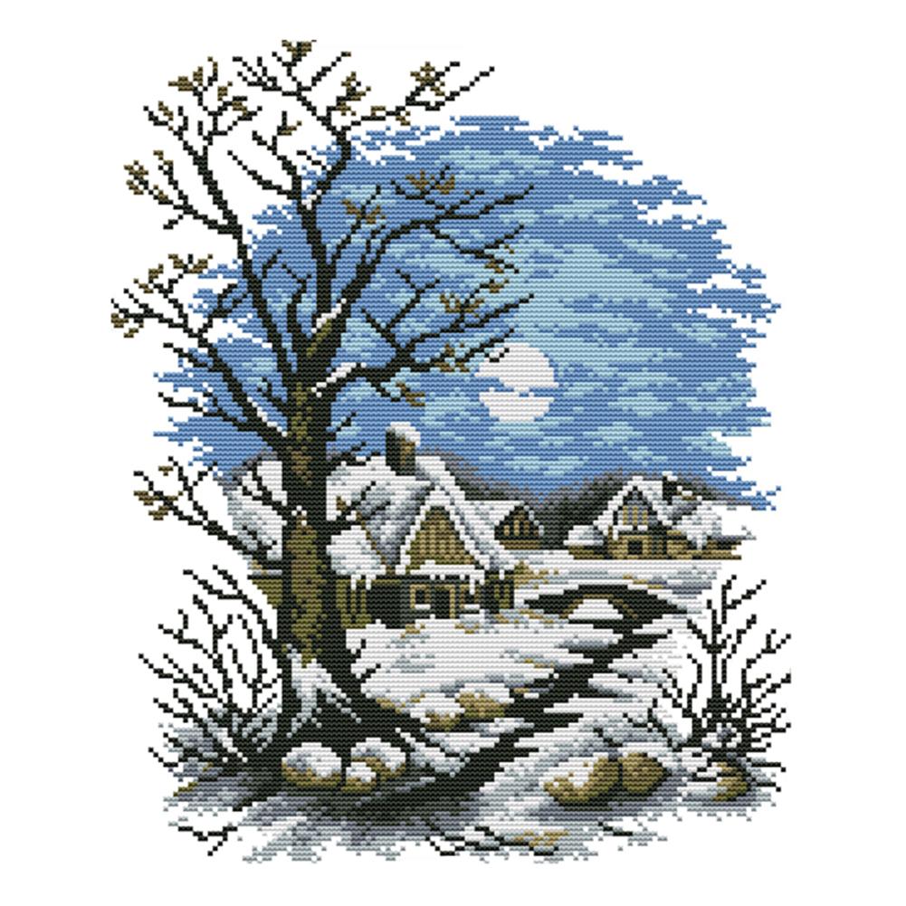 

Winter Fairy House - 14CT Stamped Cross Stitch - 33*39cm, 501 Original