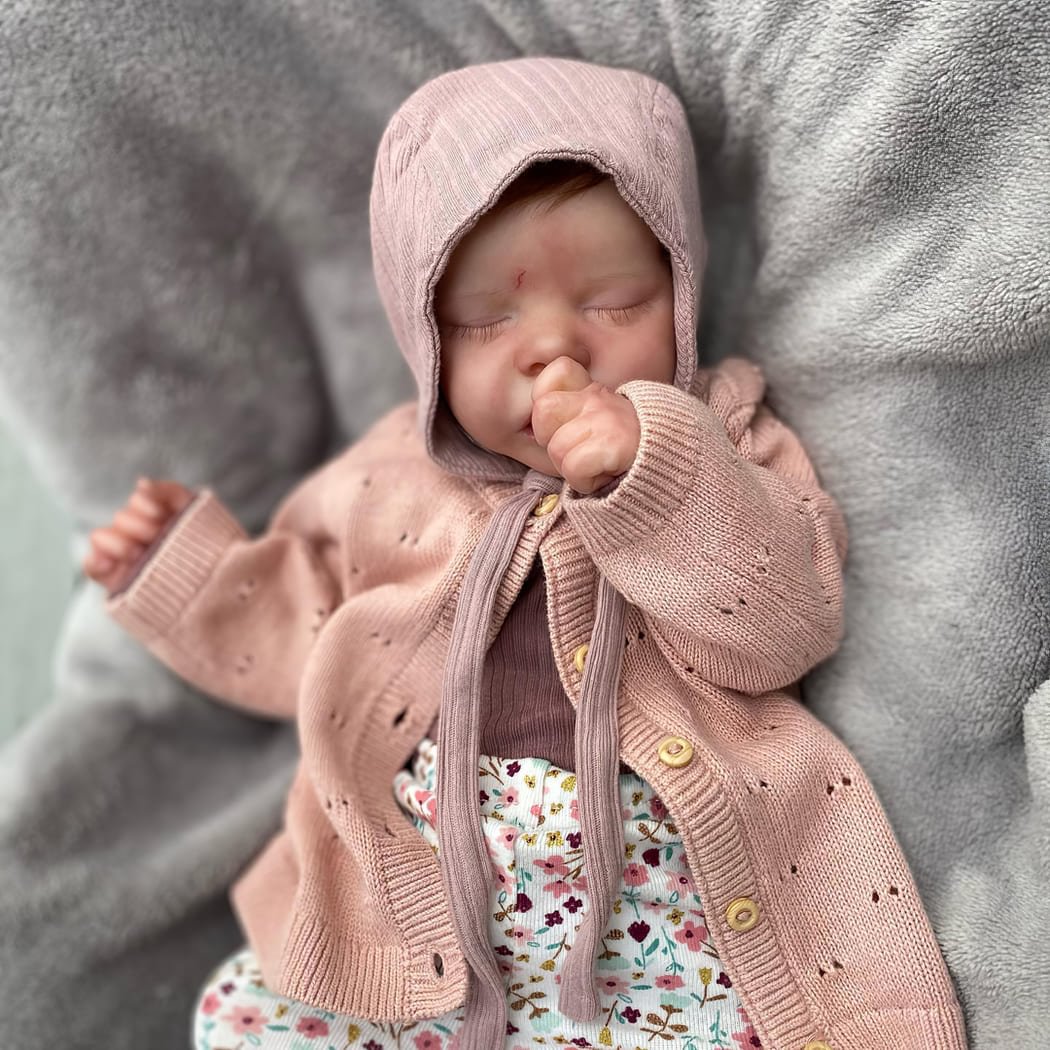 17" Lifelike Handmade Silicone Reborn Asleep Baby Girl Toddler Doll Named Eudora