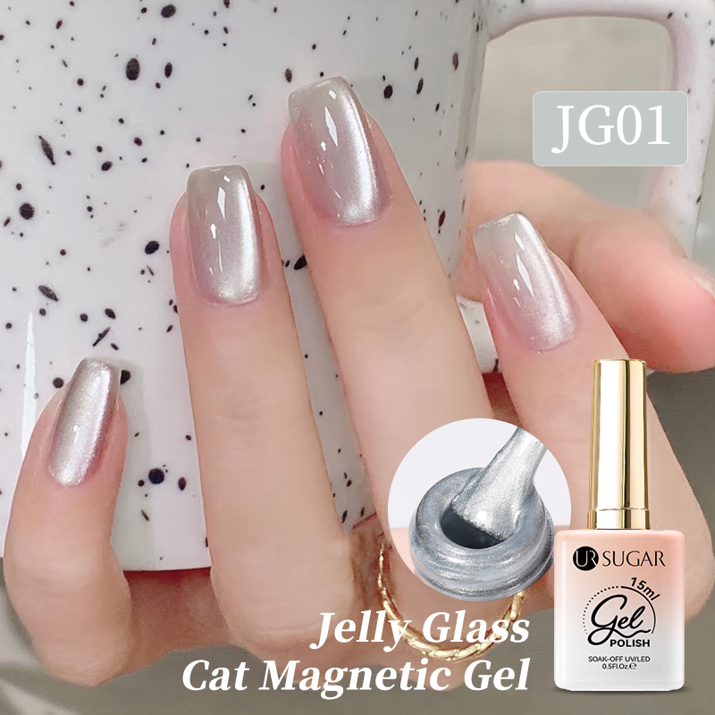 Needmkt UR SUGAR 15ml Champagne Water Light Cat Magnetic Gel Nail Polish Vernis Semi Permanent Soak Off Crystal Gel Polish For Nails