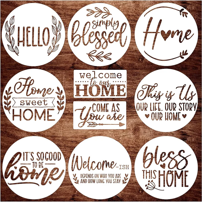 Welcome Stencils for Painting on Wood Reusable Seasonal Kit, 26pcs/Set  Stencil Stuff, Large Home Stencil, Halloween, Christmas, Large Letter  Stencils for Crafts, American Flag, Autumn Stencils