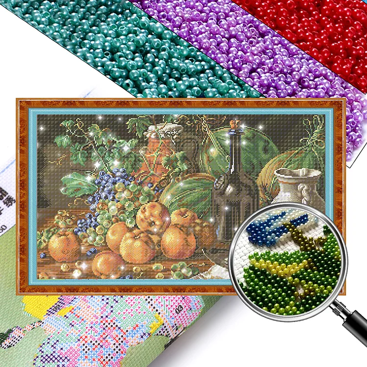 Sumptuous Fruit Meal 2-9CT Bead embroidery-80*49cm