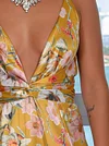 Floral Spaghetti-neck Belted Maxi Dress