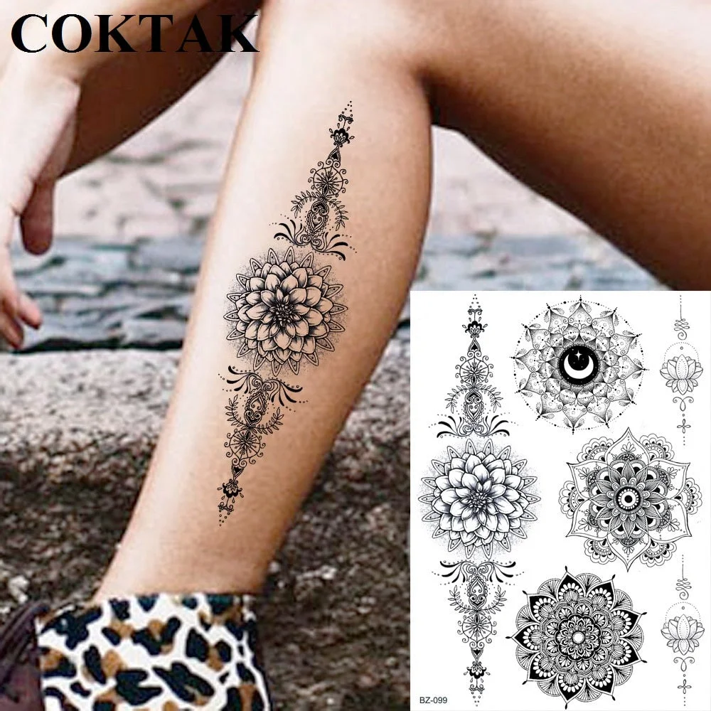 Watercolor Lavender Reed Morning Glory Flower Tattoos Temporary Women Sexy Custom Tattoo Stickers Flash Fake Girls Tato Ankle