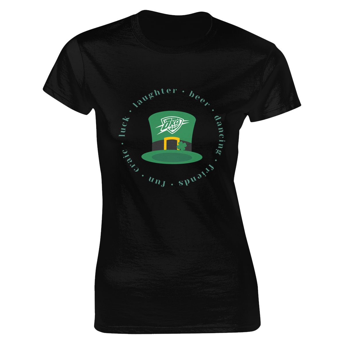 Oklahoma City Thunder Green Lucky St Patrick's Day Women's Crewneck T-Shirt
