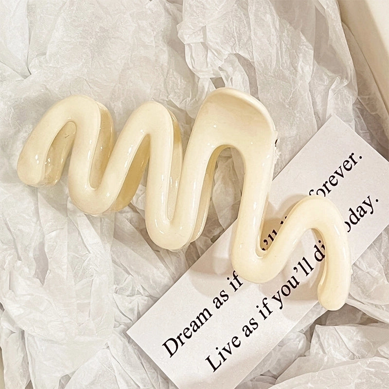 Jelly Color Wave Grab Clip Back Head Hair Grab Disc Hair Clip Shark Clip  New Summer Hairpin Headwear