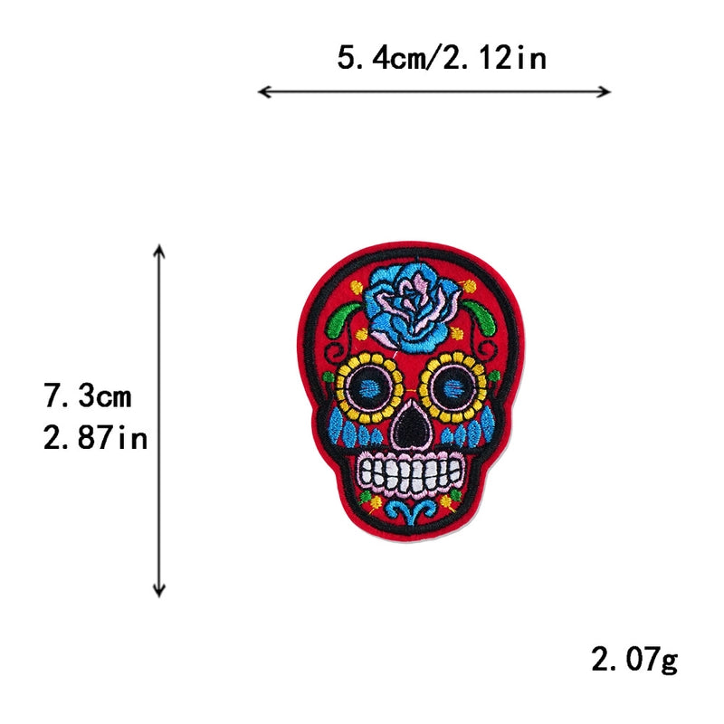 5 Pieces Factory In Stock Halloween Skull Finger Middle Finger Playing Card Clothing Accessories Embroidery Cloth Patch Patch