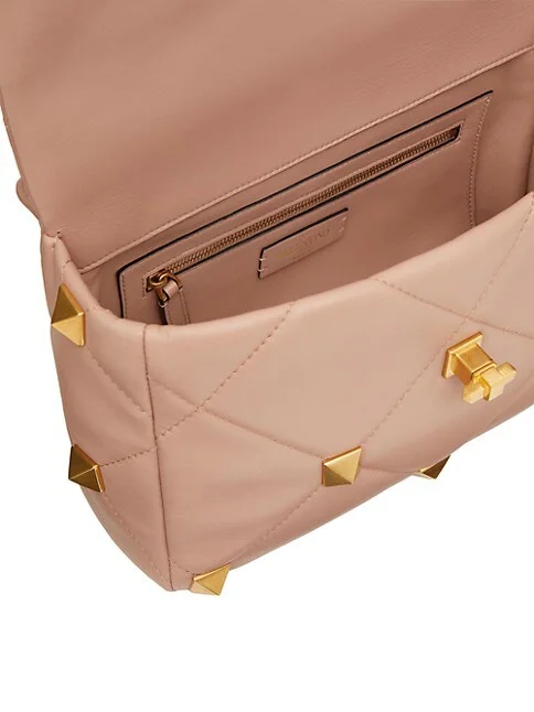 Valentino Garavani Large Roman Stud The Shoulder Bag in Nappa With Chain