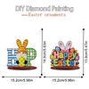 2pcs/set DIY Special Shape Diamond Painting Easter Bunny Egg Wooden Desk Ornament Craft Decor Kit