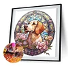 Diamond Painting -5D Full Round Drill Dog On Flowers