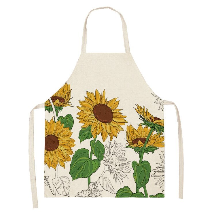 Linen Kitchen Apron - Sunflower letclo 