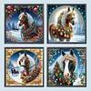 4pcs Diamond Painting-DIY Crystal Rhinestone Xmas Horse(40x40cm)
