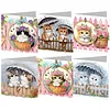 6pcs Lovely Pattern DIY Diamond Painting Greeting Card Set with Envelope Diamond Painting Daily Wishing Cards for Birthdays Thanksgiving & Special Occasion