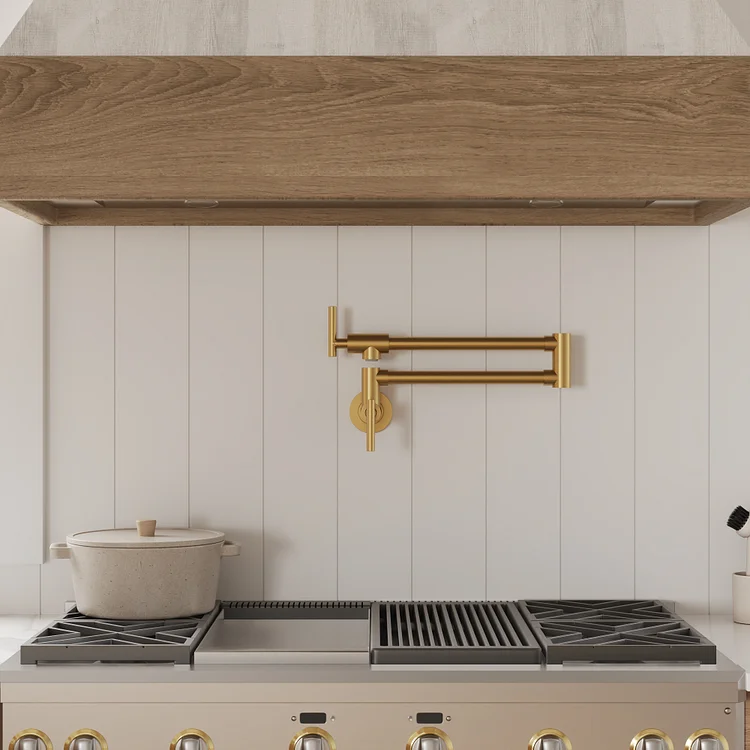 SFS-1088-GD EVERSTEIN Wall Mounted Pot Filler folding single-cooling kitchen faucet Brushed Gold