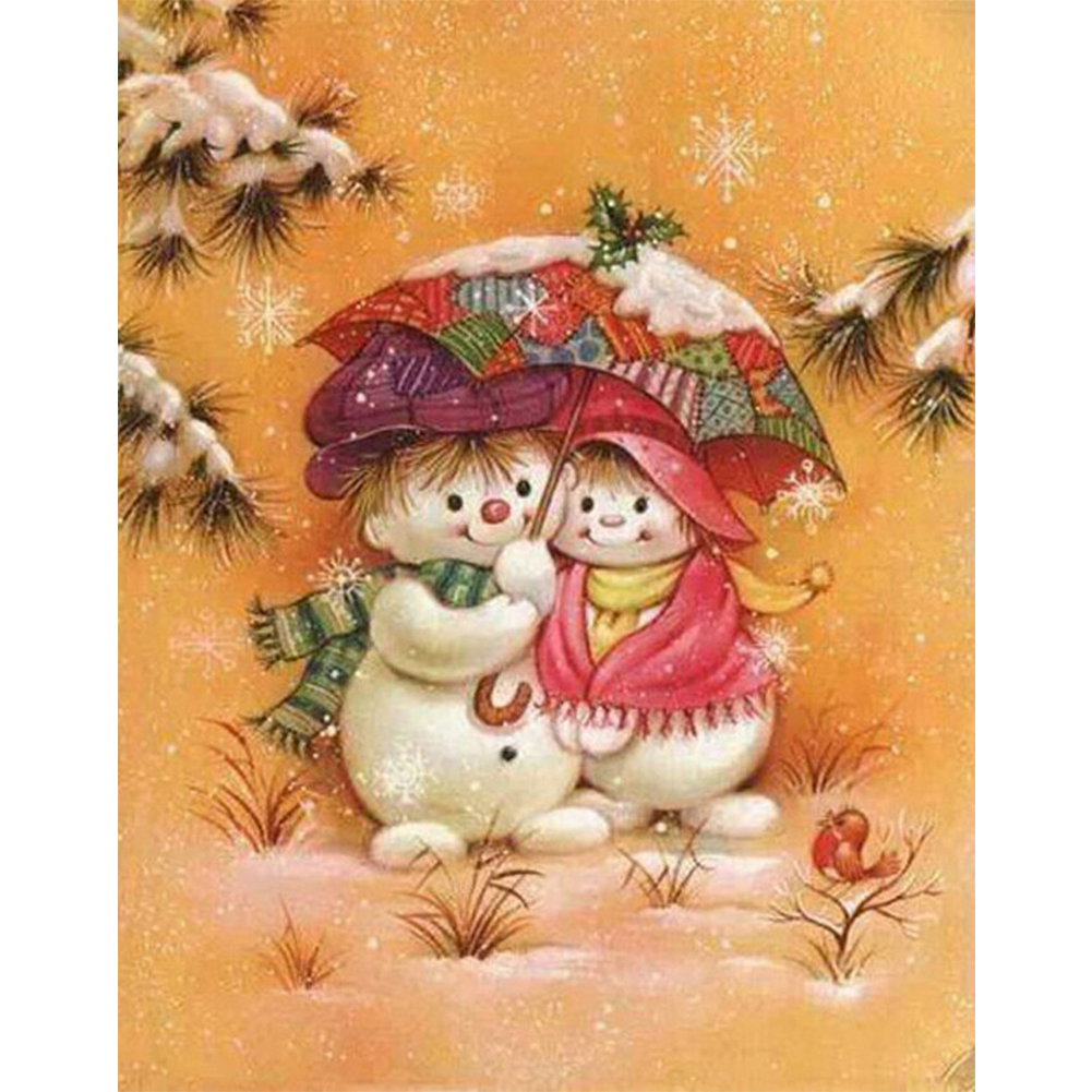 

Snowman with Umbrella - Round Drill Diamond Painting - 30*40CM, 501 Original
