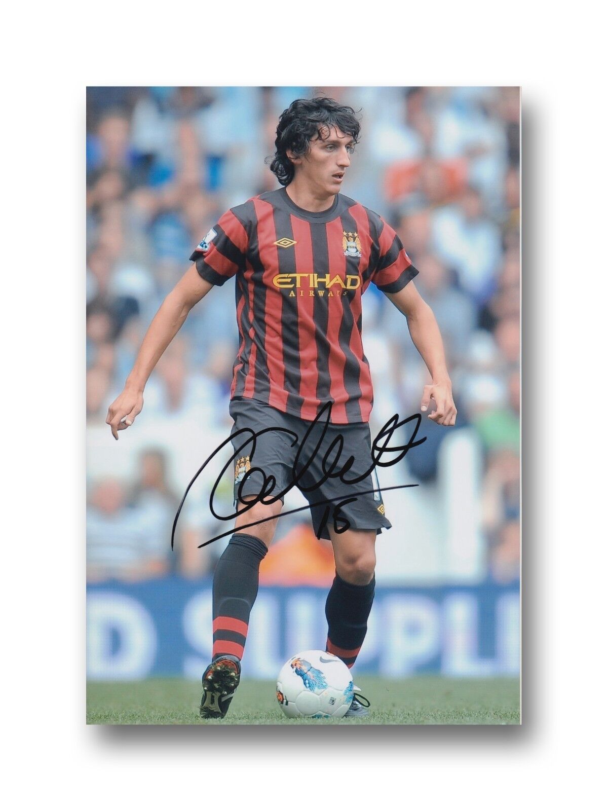 MANCHESTER CITY HAND SIGNED STEFAN SAVIC 12X8 Photo Poster painting.