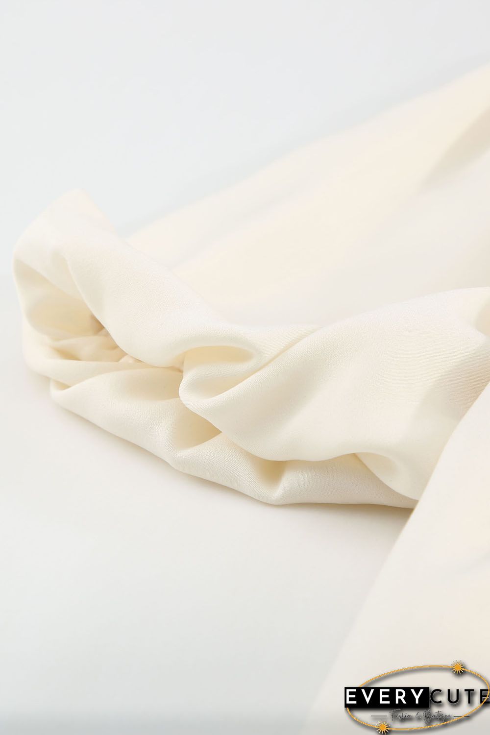 Satin Puff Sleeve V Neck Blouse