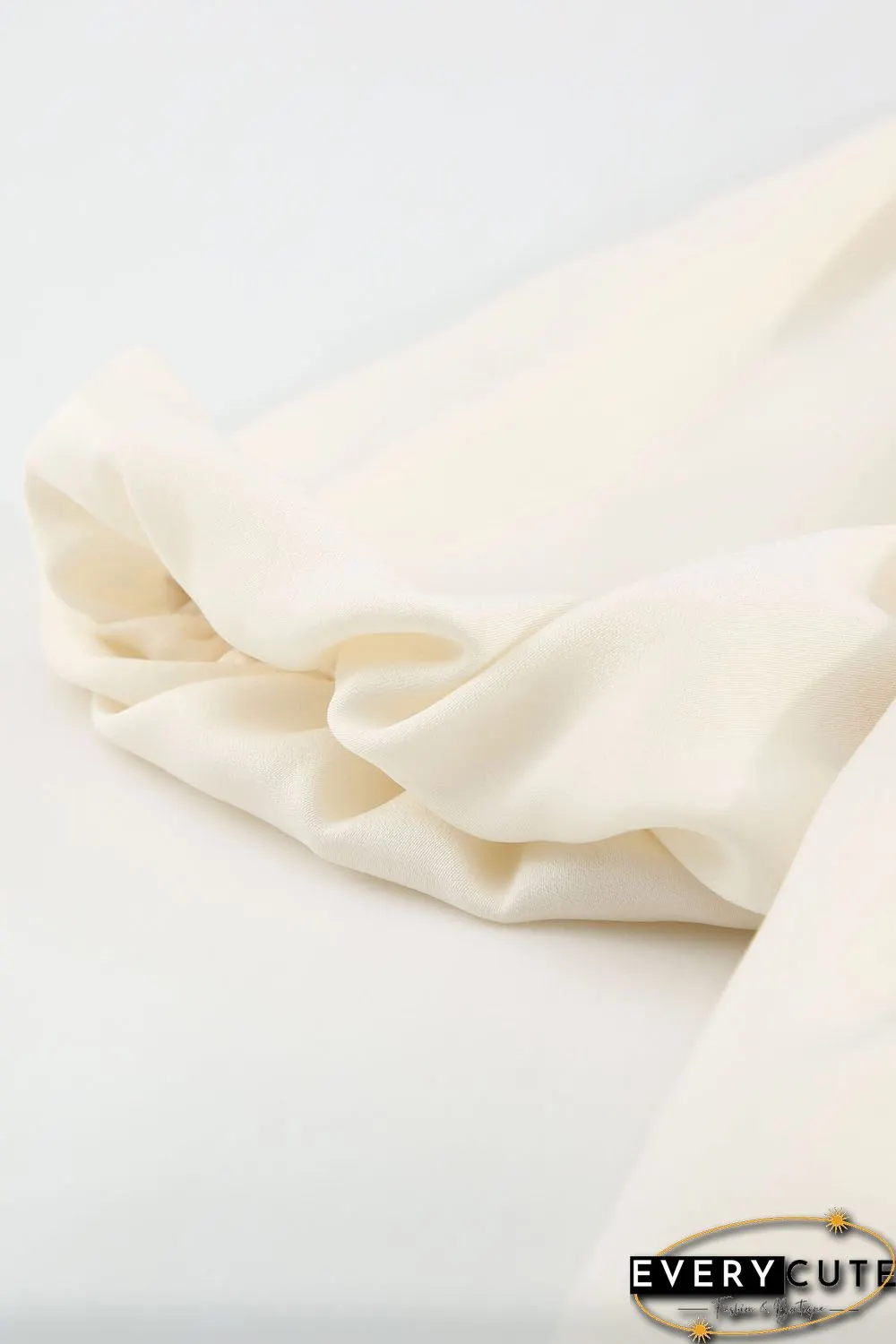 Satin Puff Sleeve V Neck Blouse