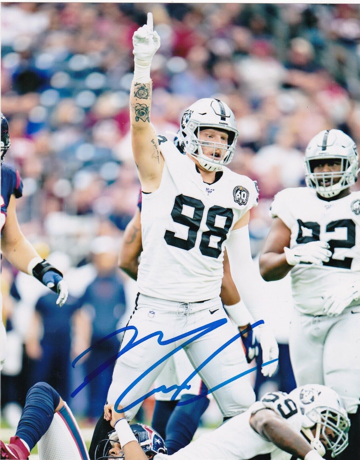 MAXX CROSBY OAKLAND / LAS VEGAS RAIDERS ACTION SIGNED 8x10