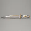 Nůž Bowie s pln&yacute;m tangem &ndash; Klasick&yacute; nůž Bowie DK-032 s kožen&yacute;m pouzdrem
