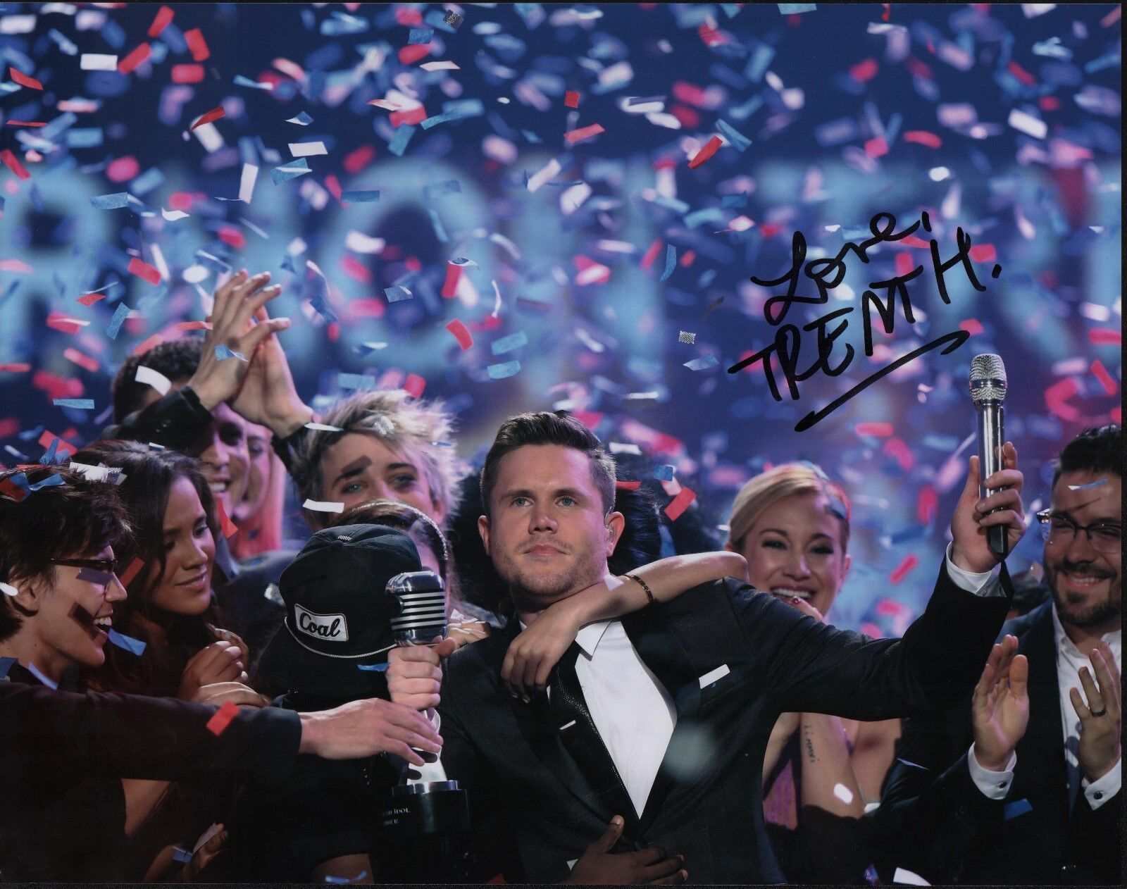 Trent Harmon REAL hand SIGNED 11x14 American Idol Winner poster Photo Poster painting COA