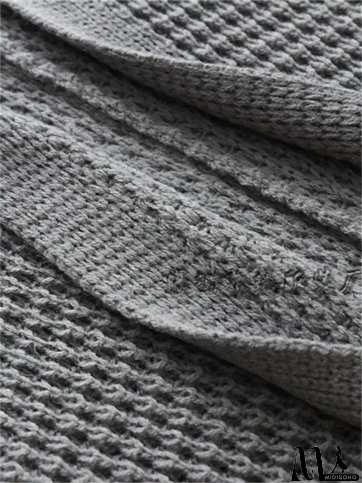 MidiSono - Women's Temperament Comfy Loose Solid Color Cardigan Sweater