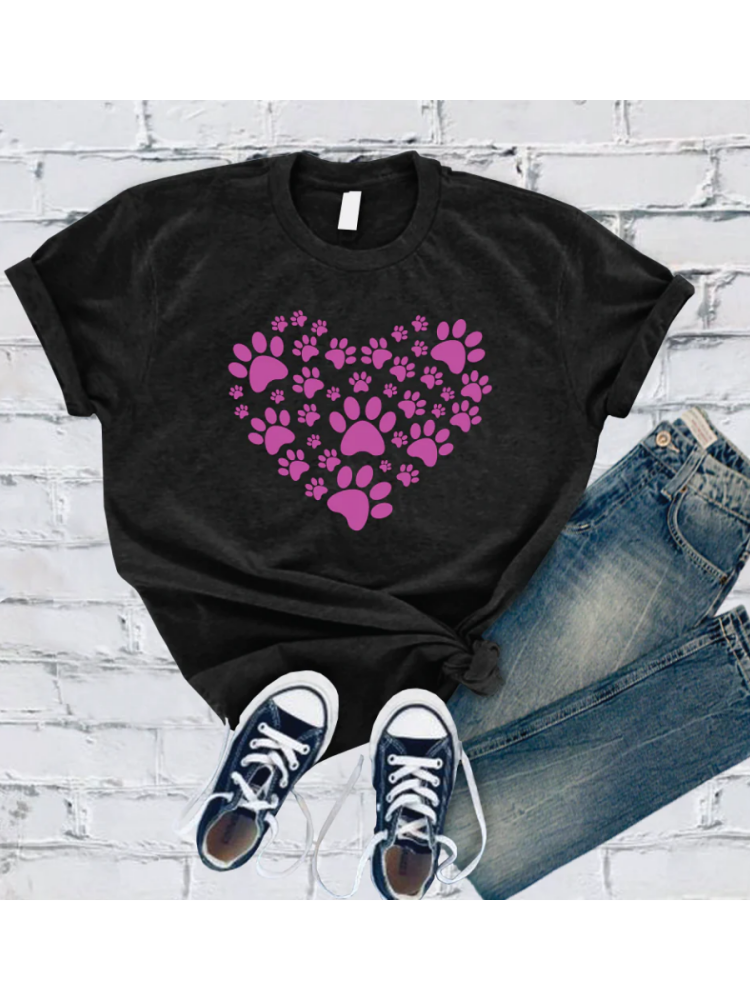 Dog Paw Heart T-Shirt wearshes