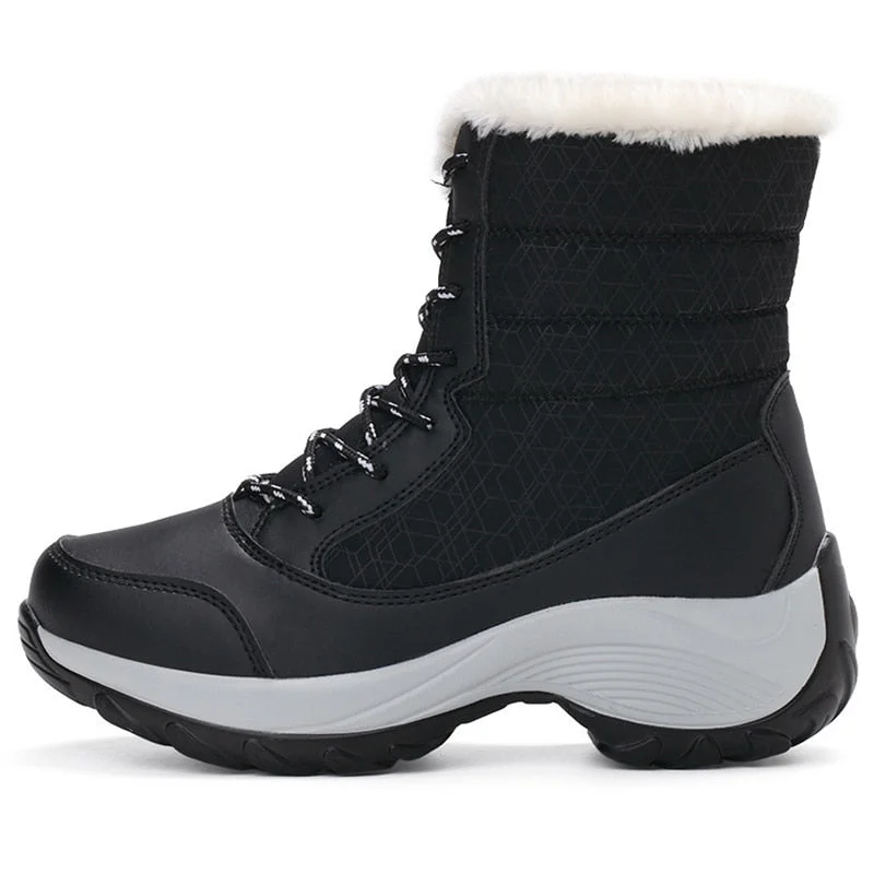 Women Boots White Winter Shoes For Women Ankle Boots Super Warm Snow Botas De Mujer Black Platform Shoes With Heels Boots Female
