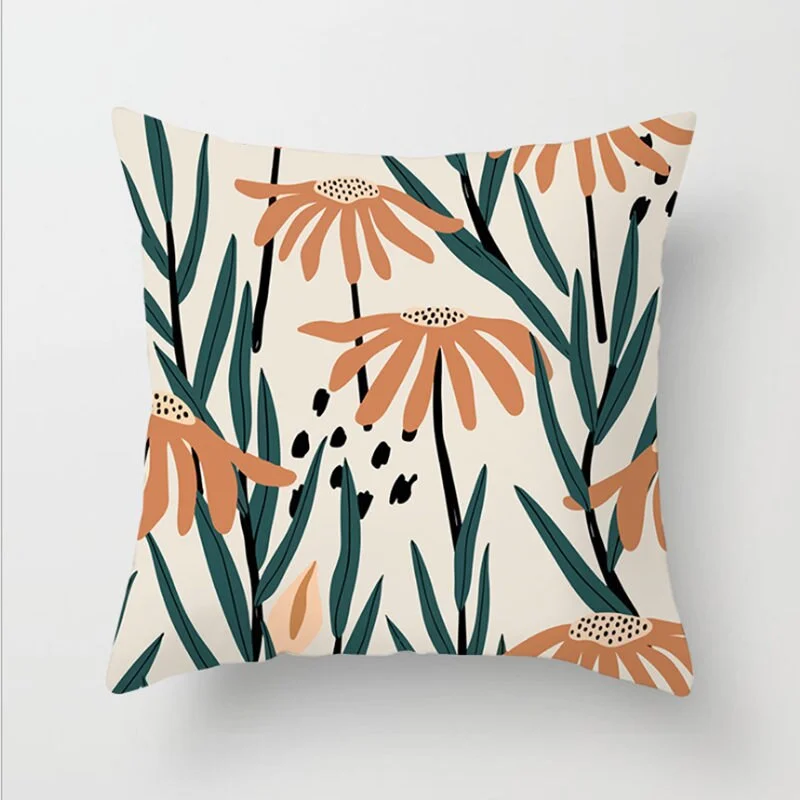 INS Nordic Morandi Cushion Cover Geometric Beauty Flower Art Pillow Cover Bed Car Office Decorative Pillowcase Modern Home Decor