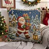 Christmas DIY 11CT Stamped Cross Stitch Throw Pillow Kit 45x45cm