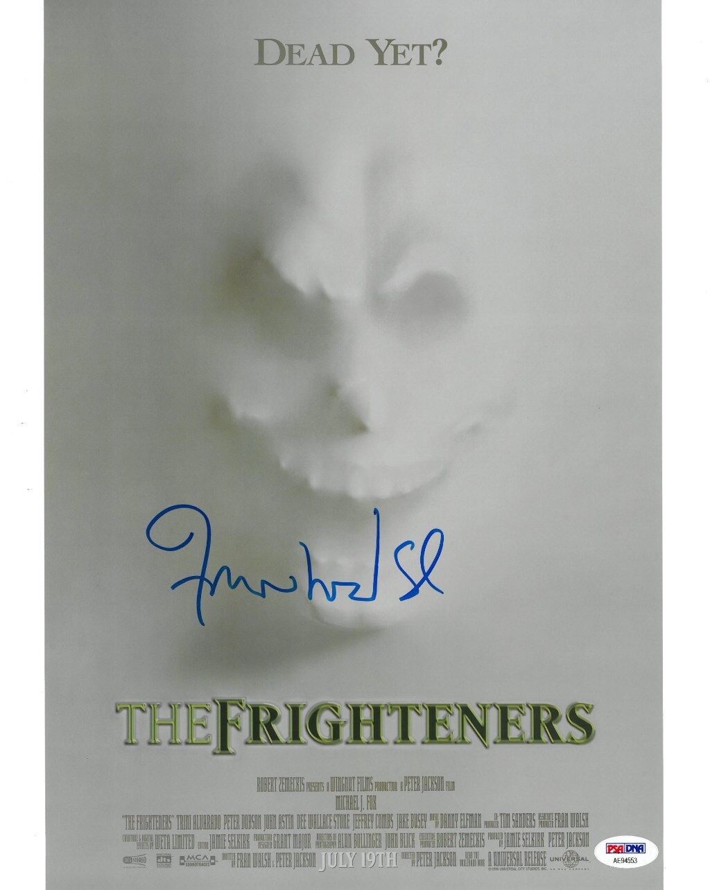 Fran Walsh Signed The Frighteners Autographed 11x14 Photo Poster painting PSA/DNA #AE94553