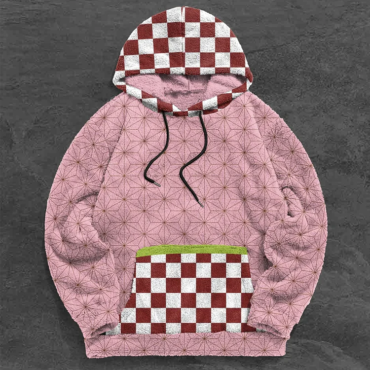 Retro Colorblock Streetwear Plush Hoodies