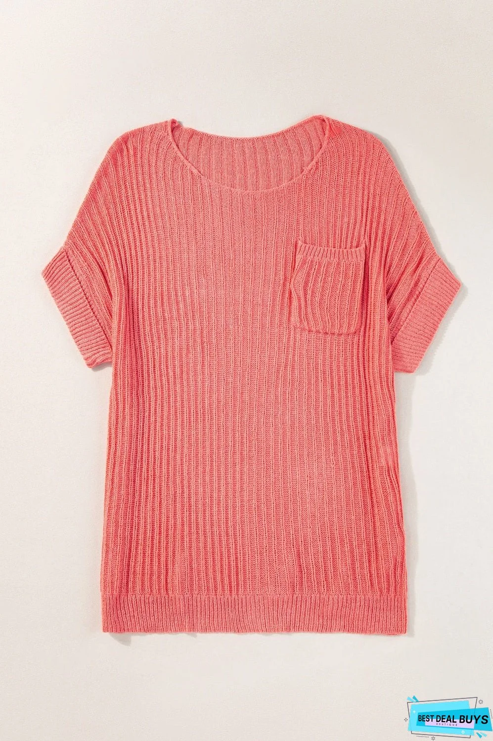 Round Neck Half Sleeve Knit Top