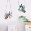 2Pcs Special Shaped Peacock Diamond Painting Hanging Decor Craft Kit