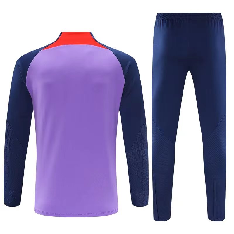 23/24 Liverpool Half-Pull Training Suit purple Football Jersey Set Thai Quality