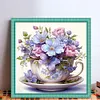 Flower Teacup-11CT Stamped Cross Stitch 40*40cm/15.75*15.75in tapestrymarket