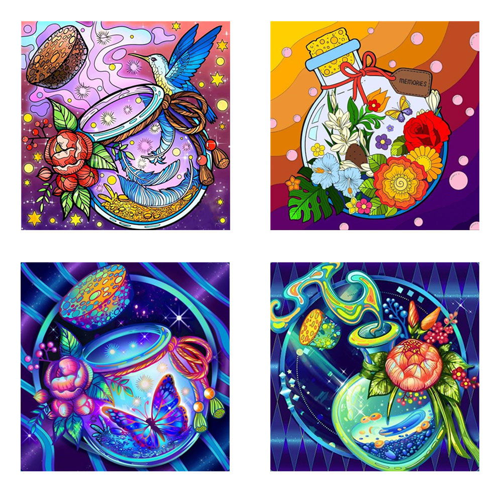 

Colorful Flower Bottle - Round Drill Diamond Painting - 30*30CM, 02, 501 Original