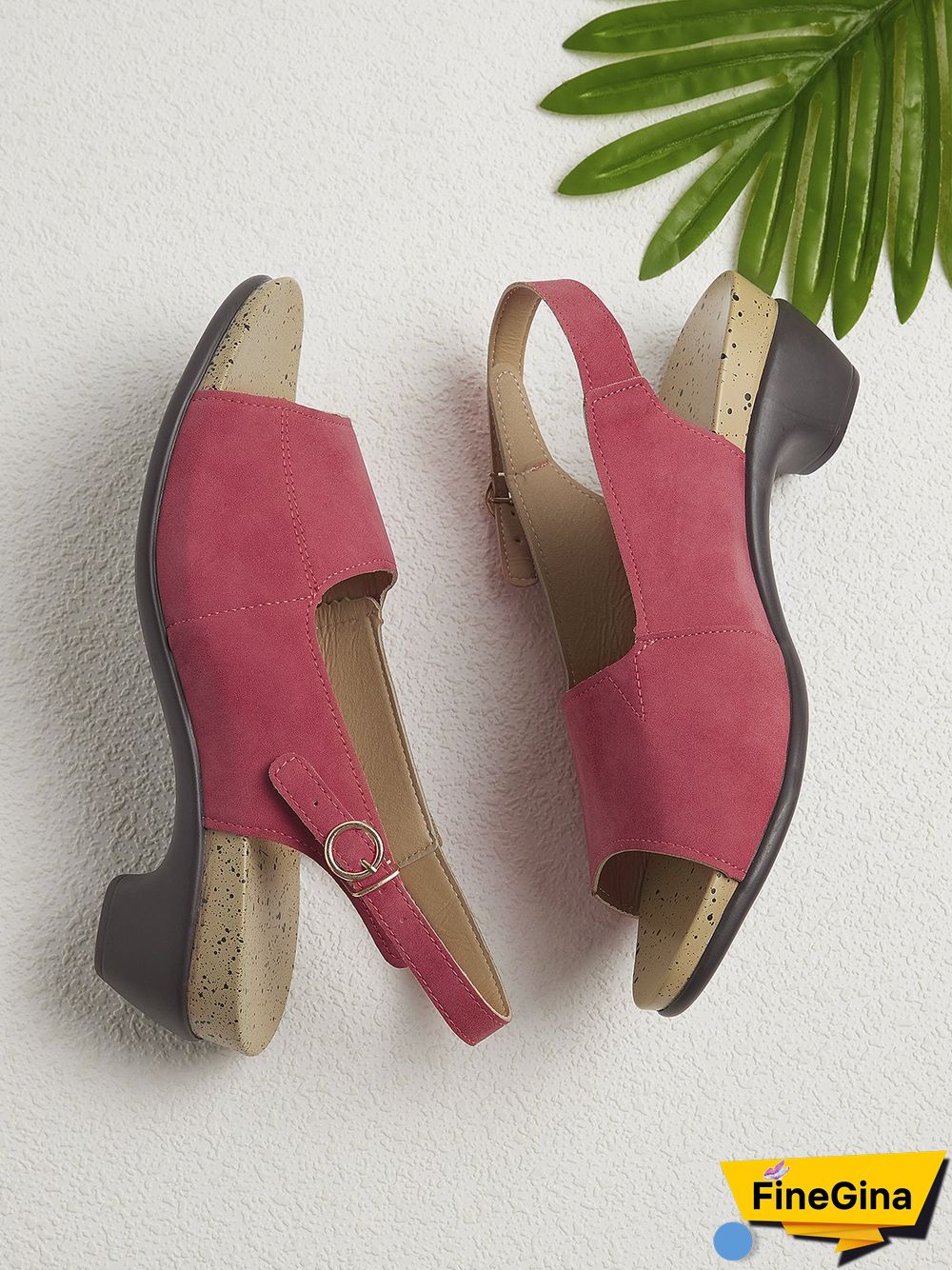 Retro Solid Simple Open Toe Chunky Heel Sandals